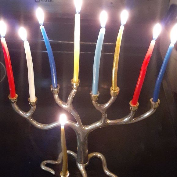 Menorah c. by Sandra Kravitz Original Presented by Rosenthal Judaica Collection - Picture 3 of 16